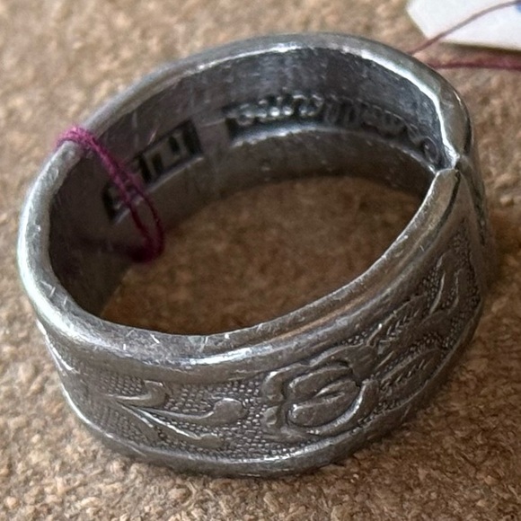 Vintage Men’s Wedding Band Ring “Costellano” Embossed Floral Matte sz10-10.25 - Picture 9 of 9